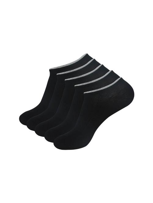 set of 5 black cotton no show sock - 16370989 - Standard Image - 1