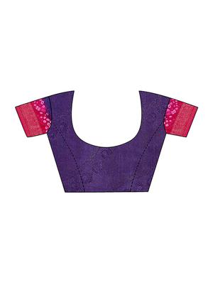 bandhani bhagalpuri saree with blouse - 16373436 - Standard Image - 3