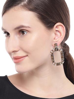 gold plated drop earring - 16373653 - Standard Image - 3
