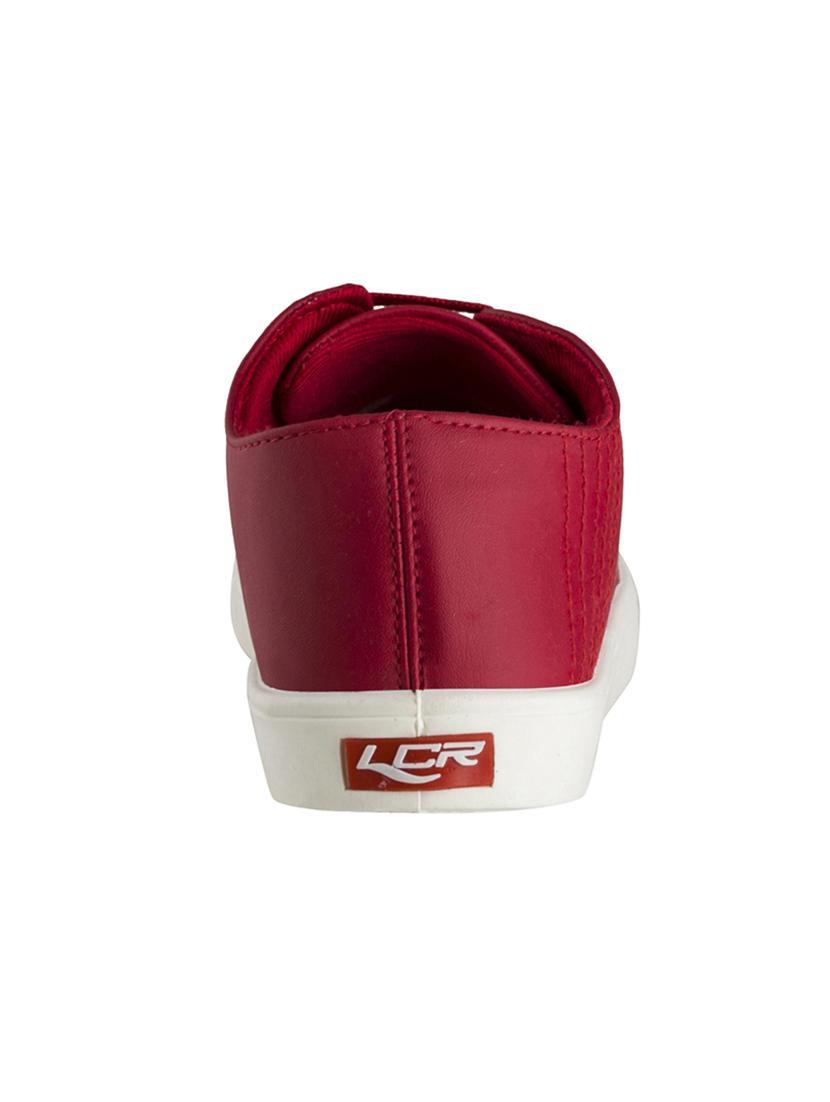 red leatherette lace up sneakers - 16375468 - Zoom Image - 3