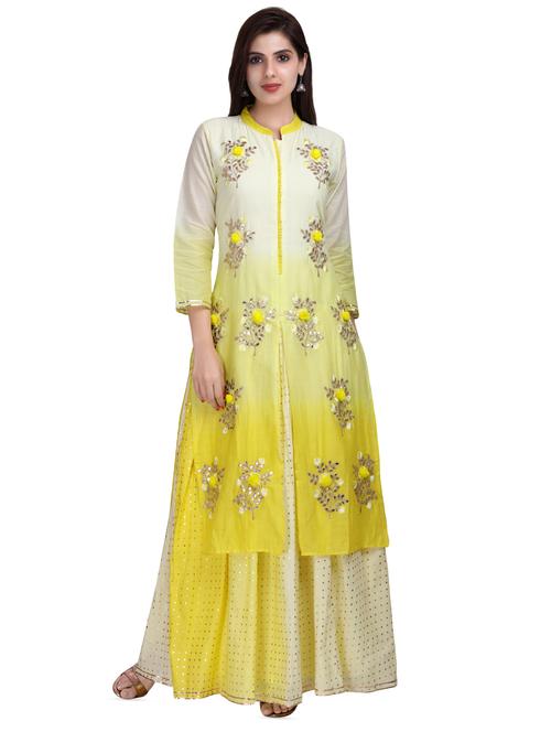 gota patti kurta palazzo set - 16375504 - Standard Image - 1