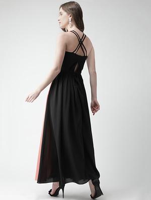 criss cross back color block maxi dress - 16378764 - Standard Image - 3