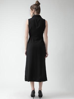 lapel neck button detail a-line dress - 16378765 - Standard Image - 3