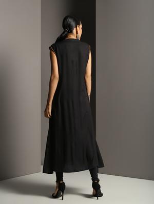block print a-line kurta with tassels - 16378846 - Standard Image - 3