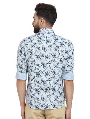 blue floral print casual shirt - 16379152 - Standard Image - 3