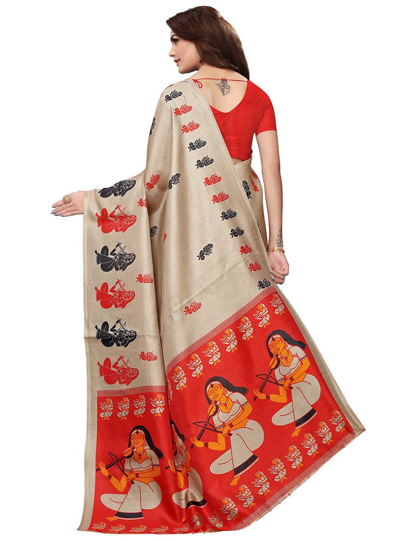 multi colored silk combos saree with blouse - 16380582 - Zoom Image - 3