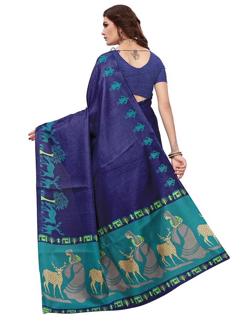 multi colored silk combos saree with blouse - 16380583 - Zoom Image - 3