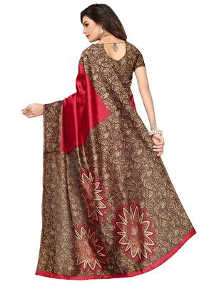 multi colored silk combos saree with blouse - 16380586 - Standard Image - 3