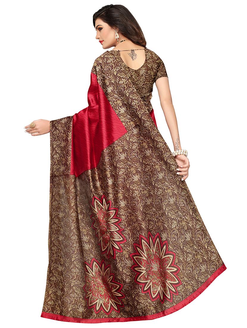 multi colored silk combos saree with blouse - 16380586 - Zoom Image - 3