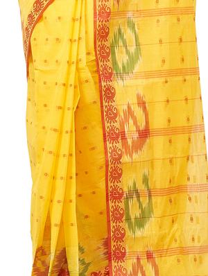 yellow cotton tant saree - 16380812 - Standard Image - 3