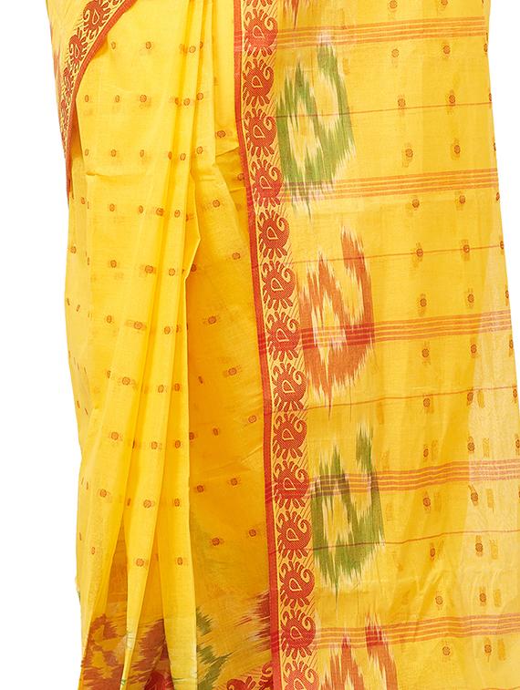 yellow cotton tant saree - 16380812 - Zoom Image - 3