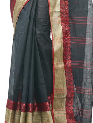 zari border tant saree - 16380813 - Standard Image - 3