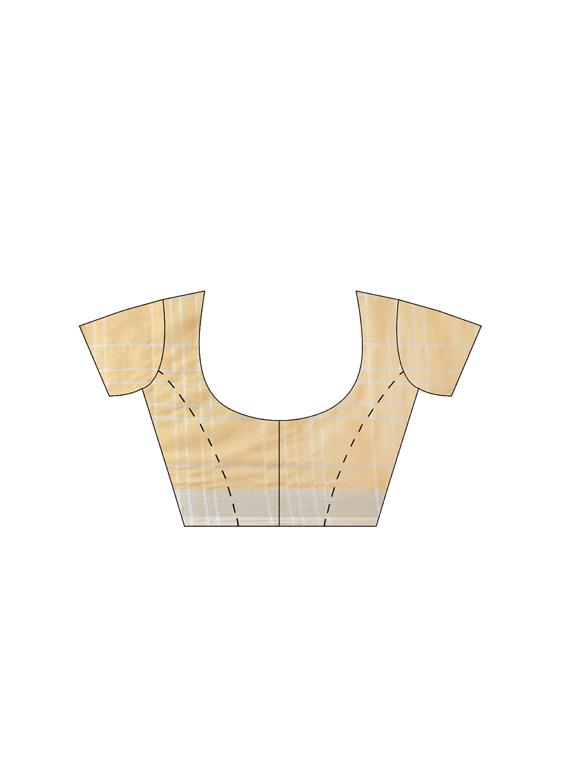 checkered woven saree with blouse - 16380818 - Zoom Image - 3