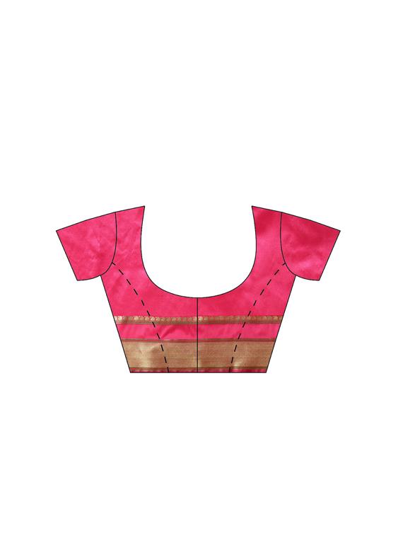 contrast woven saree with blouse - 16380843 - Zoom Image - 3