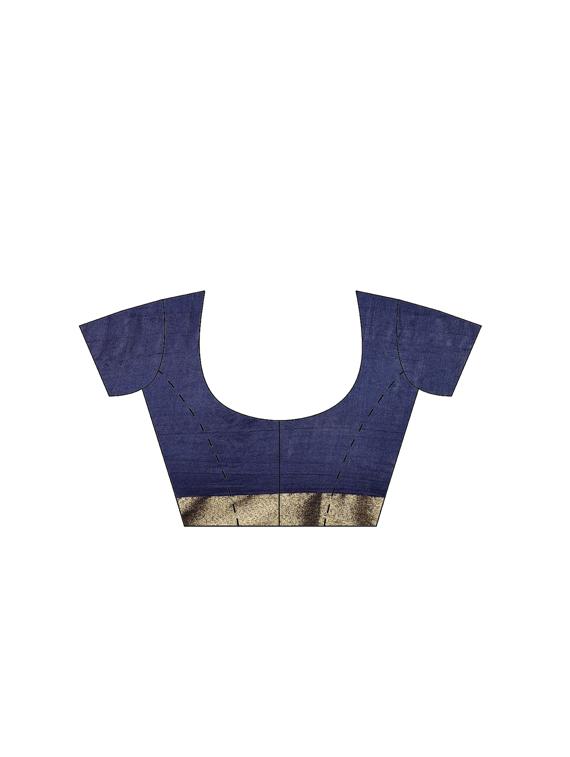 bordered woven saree with blouse - 16380847 - Zoom Image - 3