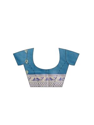 floral woven saree with blouse - 16380850 - Standard Image - 3