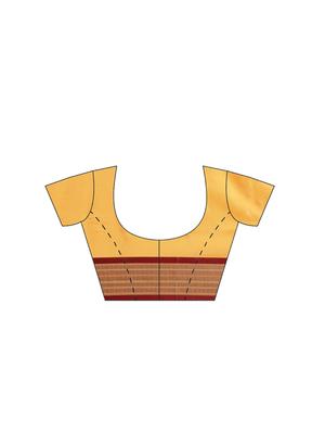 solid woven saree with blouse - 16380860 - Standard Image - 3