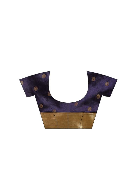 floral woven saree with blouse - 16380863 - Zoom Image - 3