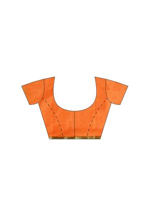 contrast woven saree with blouse - 16380865 - Standard Image - 3