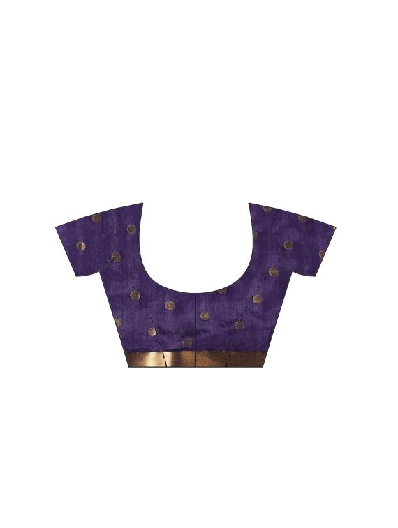 floral woven saree with blouse - 16380867 - Zoom Image - 3