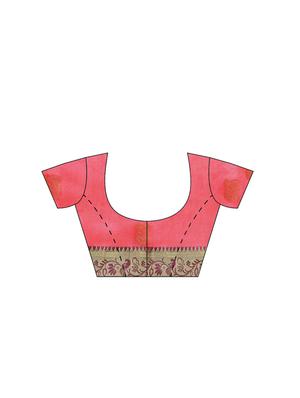 conversational woven saree with blouse - 16380872 - Standard Image - 3