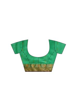 bordered woven saree with blouse - 16380873 - Standard Image - 3