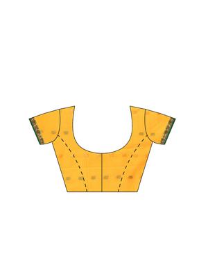 solid woven saree with blouse - 16380877 - Standard Image - 3