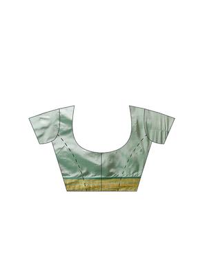 bordered woven saree with blouse - 16380878 - Standard Image - 3