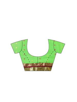 bordered woven saree with blouse - 16380879 - Standard Image - 3