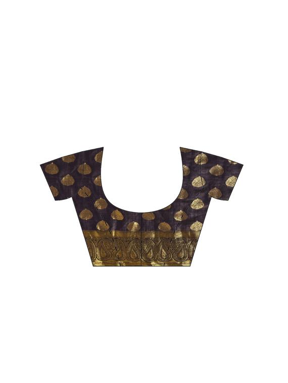 paisley woven saree with blouse - 16380882 - Zoom Image - 3