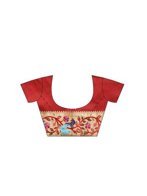 paisley woven saree with blouse - 16380885 - Standard Image - 3