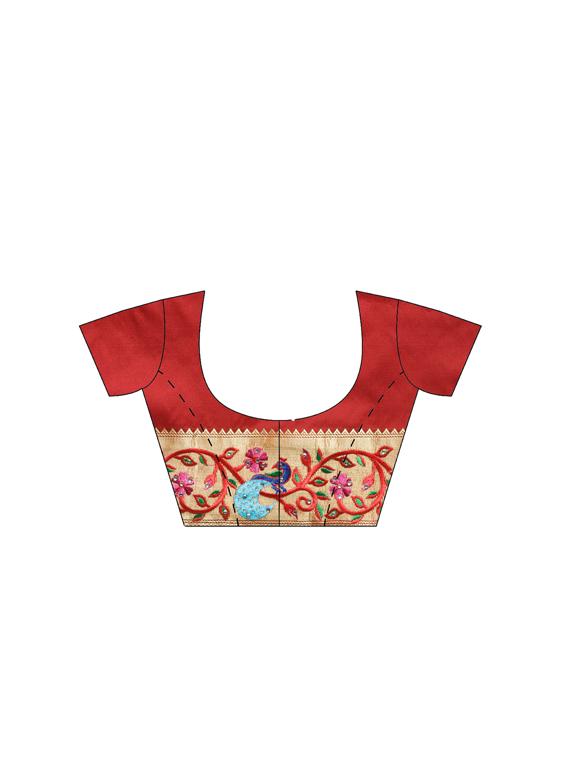 paisley woven saree with blouse - 16380885 - Zoom Image - 3