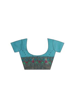 solid plain saree with blouse - 16380896 - Standard Image - 3