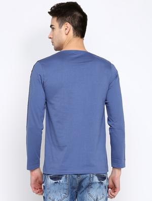 light blue cotton chest print tshirt - 16381210 - Standard Image - 3