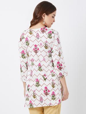 floral straight kurti - 16381922 - Standard Image - 3