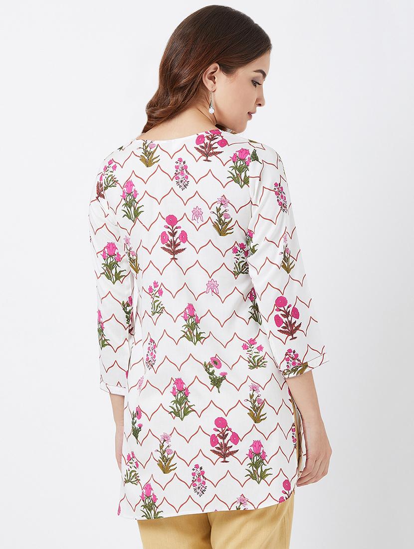 floral straight kurti - 16381922 - Zoom Image - 3