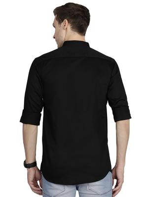 black cotton casual shirt - 16382350 - Standard Image - 3