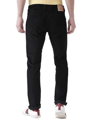 black solid corduroy casual trouser - 16383866 - Standard Image - 3