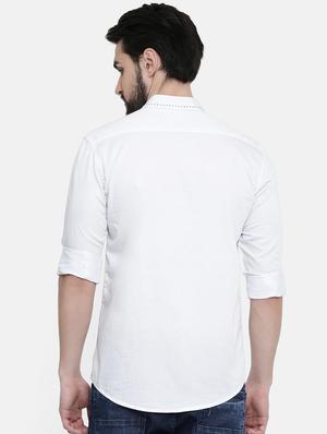 white solid casual shirt - 16385038 - Standard Image - 3