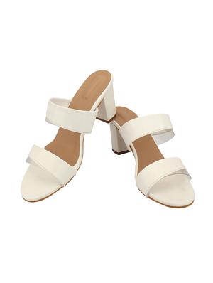 white slip on sandals - 16385517 - Standard Image - 3