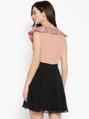 overlap neck skater dress - 16386252 - Standard Image - 3