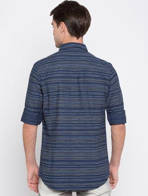 navy blue cotton casual shirt - 16388564 - Standard Image - 3