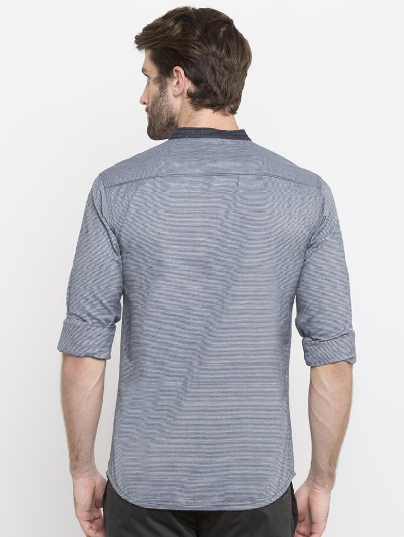 blue cotton casual shirt - 16388623 - Zoom Image - 3