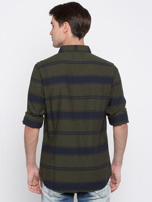 green striped casual shirt - 16388627 - Standard Image - 3