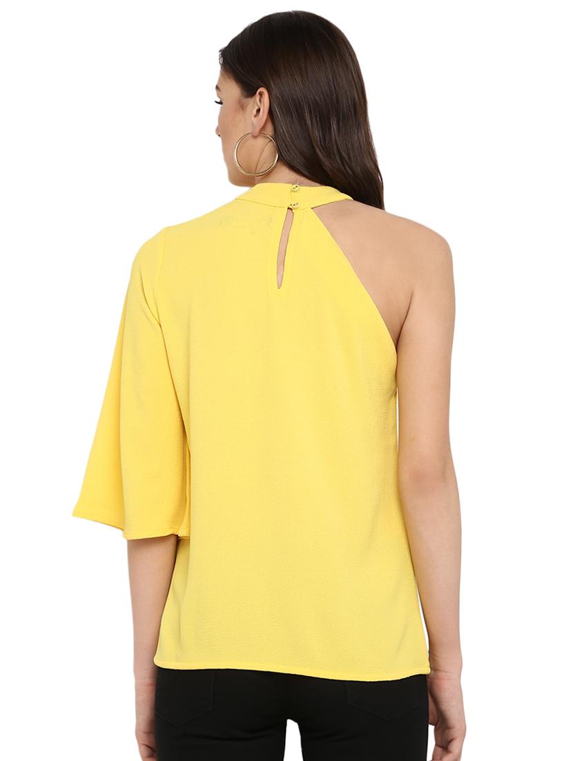 single shoulder bell sleeved top - 16389110 - Zoom Image - 3