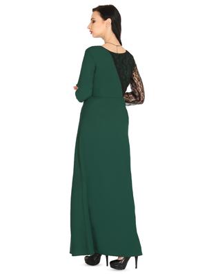 round neck lace detail gown - 16389131 - Standard Image - 3