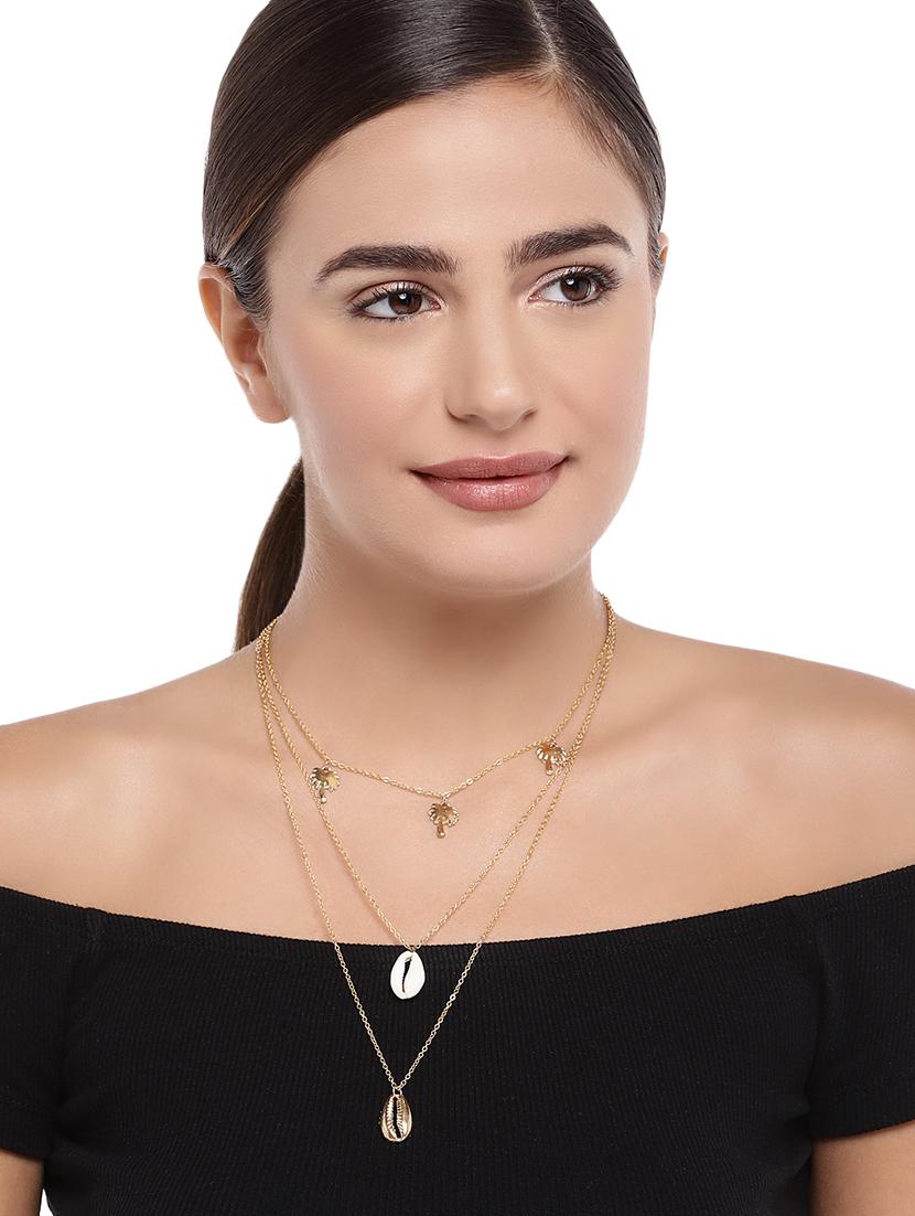 gold short necklace - 16390318 - Zoom Image - 3
