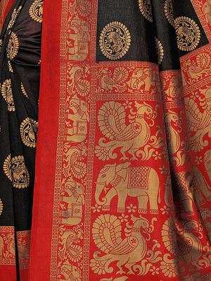kalamkari printed saree with blouse - 16390868 - Standard Image - 3