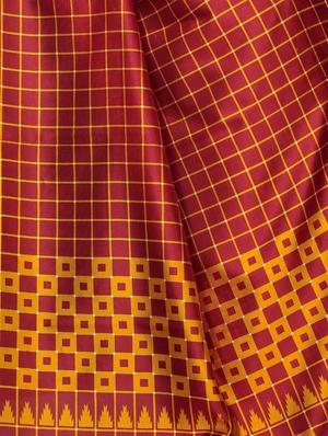 checkered mysore silk saree with blouse - 16390984 - Standard Image - 3