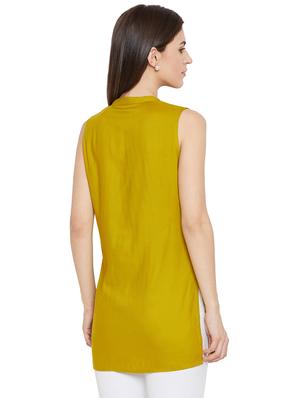solid pintucks straight kurti - 16391867 - Standard Image - 3